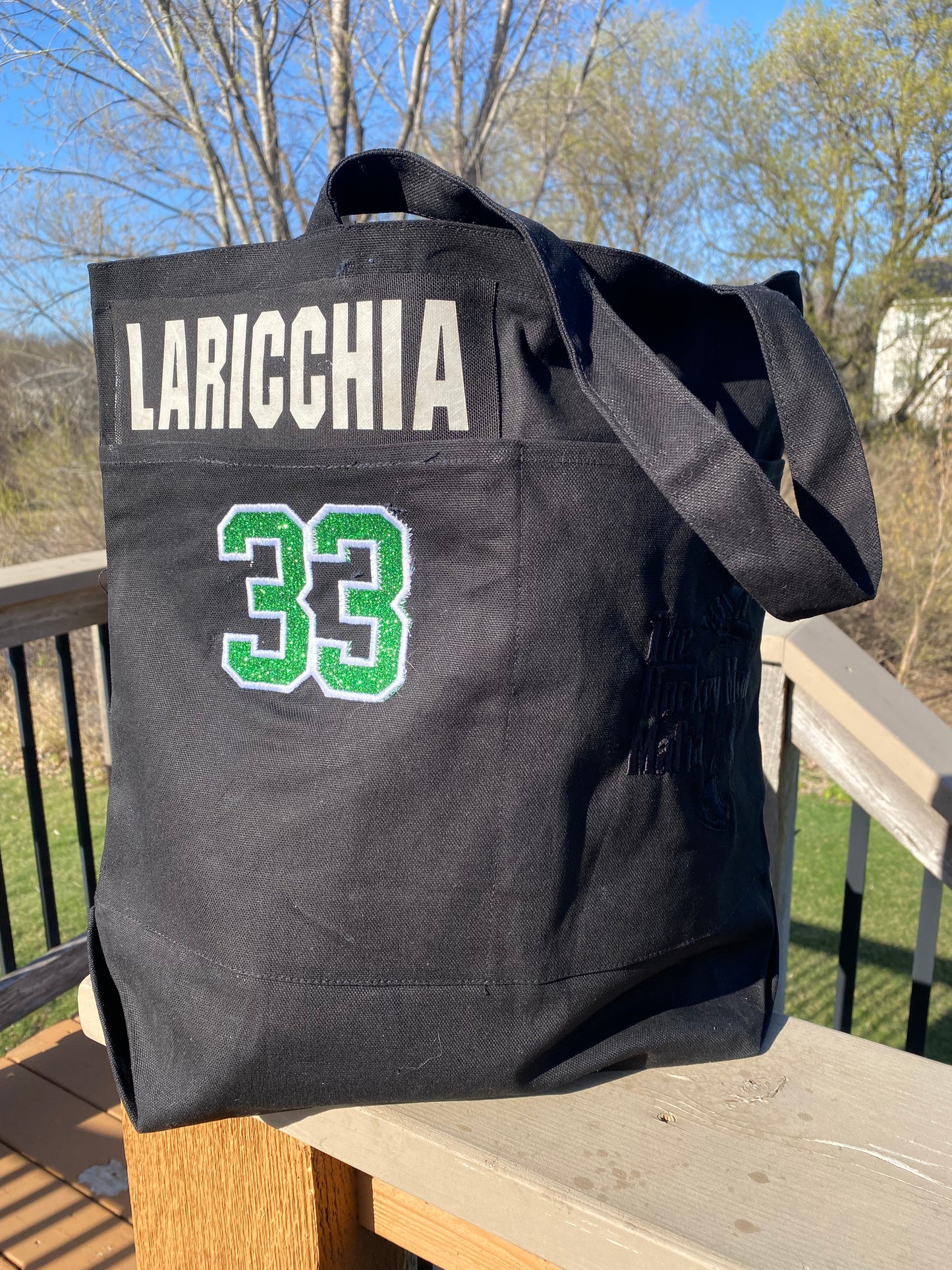 A Hockey/Goalie Mom custom rink bag