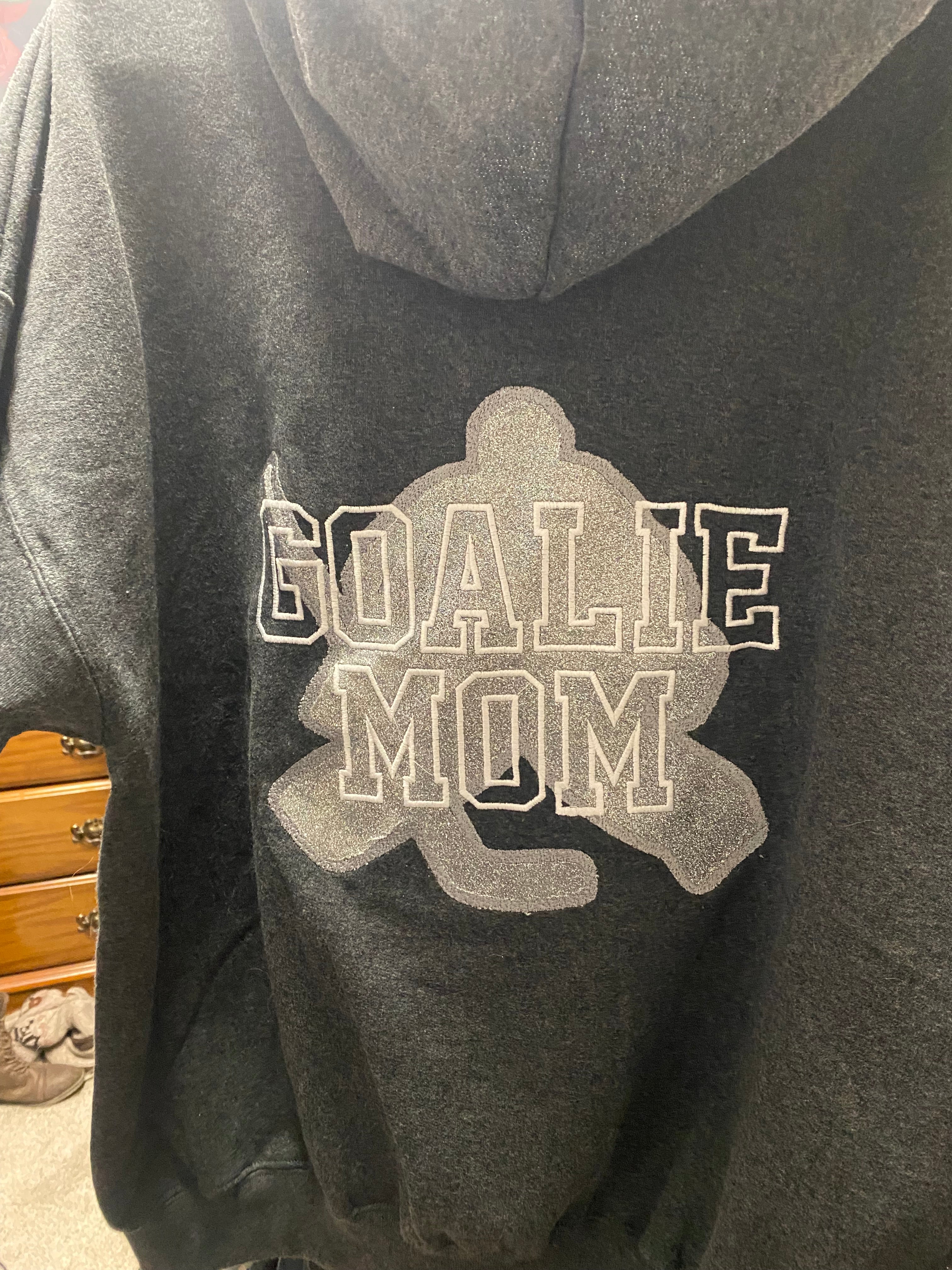 Goalie mom hoodie hotsell